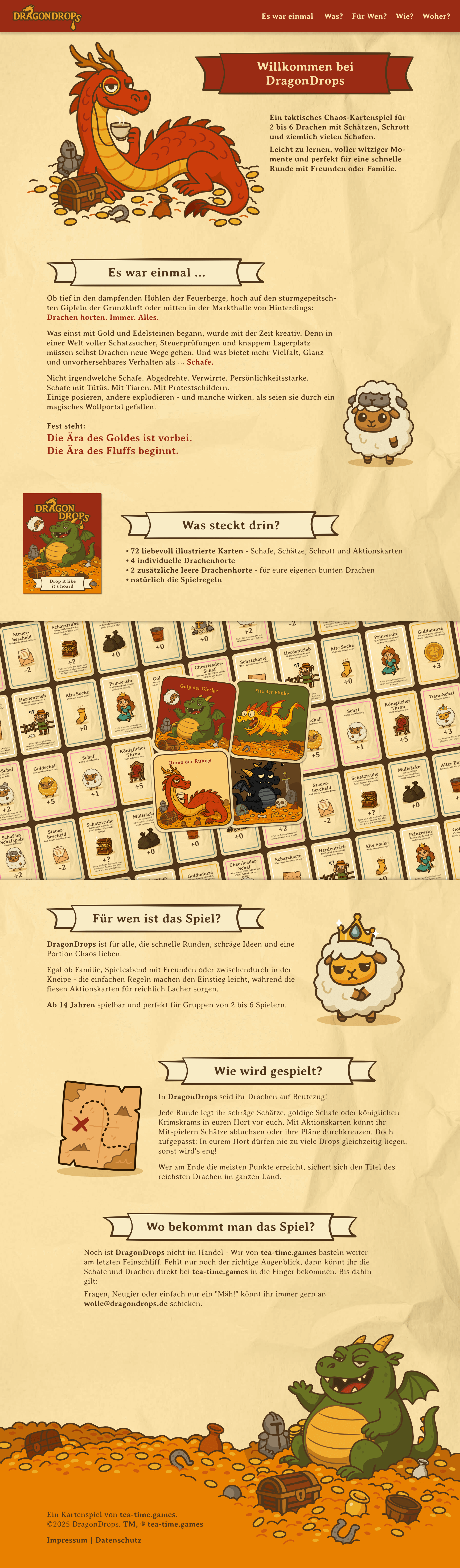 DragonDrops-Website als Grafik